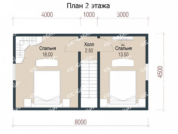 Мансардный дом из бруса 7х8. фото