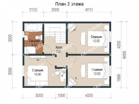 Дом из бруса 7.5х8. фото
