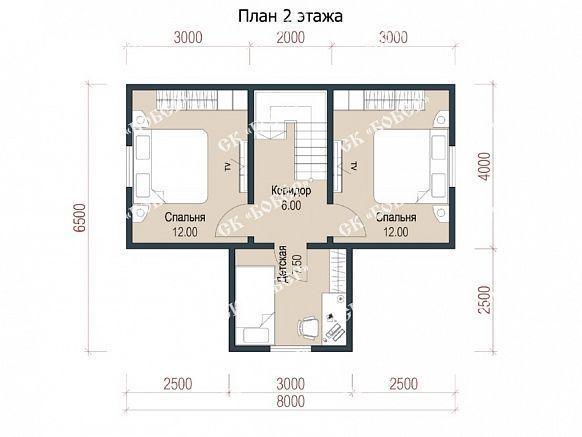 Дом из бруса 8х7.5. фото
